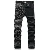 jeans firmati Amari da uomo Jeans viola High Street am ricamo lettera ksubi jeans Oversize Fashion denim Jeans strappati Jeans slim fit con cerniera Jeans Hip Hop con inchiostro splash