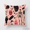 Cushion/Decorative Customizable Halloween Cushion Cover Horror Skull Decorative Cover Bat Pumpkin Cover Car Decor Home Goods