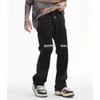 Dżinsy męskie Urban Streetwear Y2K Ink Painted spliced ​​Flare Pants Dżinsy dla mężczyzn proste workowate dżinsowe spodnie unisex ponadwymiarowe Cargos 230727