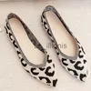 حذاء اللباس 2023 Leopard Mesh Ballet Flats Fashion Treptable ee ele slip on Laiders Women Nasual Rubber Rubber Sole Shoes Moccasins J230727