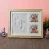 Keepsakes Baby Hand Foot Print Hands Feet Mold Maker Bebe P o Frame With Cover Fingerprint Mud Set Growth Memorial Gift 230726