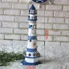 Sculptures Large Size Lighthouse Decoration Mediterranean Style Decoration Wood Boat Ship Nautical Home Decor Wood Lighthouse Figurines