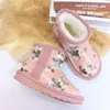 مصمم الأطفال أحذية كلاسيكية جلدية حقيقية للثلوج الحذاء uggitys أستراليا الشباب الفتيات الفتيان الصغار مع أقواس WGG Sneakers الأطفال ugglies gs d91l#