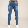 Calça Jeans Skinny Masculina Stretch Cor Sólida Calça Lápis Streetwear Masculina Ajuste Justo Azul Jeans Preto Jogging Calça Cowboy