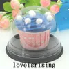 100pcs50sets net plastik cupcake kutusu lehine kutular konteyner kek kek kubbe hediye kutuları kek kutusu düğün iyilikleri malzemeler 312j