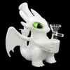 5.5 Inch Silicone Black and White Dragon Shape with 14mm Glass Bowl Bongs Hookah Dab Rig Water Pipe