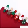 Kerstversiering Hout Clips Xmas Tree Po Peg Elk Handschoenen Sneeuwvlok Wasknijpers Voor Home School Art Craft Decor Kdjk2210 Drop Deliv Dhwka