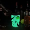 3oz Sublimation Glow in Dark Schnapsglas Tasse 90ML Halloween Weinbecher Kleines Schnapsglas mit Deckel und Strohhalm für DIY weiß