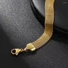 Link Armbanden 2023 Goud Kleur Roestvrij Stalen Armband Voor Vrouwen Mannen Mesh Hand Chain Sieraden