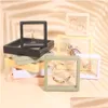 Caixas de joias Pe Film Storage Box 3D Transparente Floating Ring Case Brinco Colar Bracelet Display Holder Dustproof Exhibition Orna Ottj5