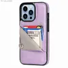 Cell Phone Cases Business solid color oblique card mobile phone case suitable for the iphone 14 Promax 13 bracket protection case XR anti-fall 11pro Z230727