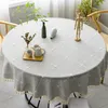 Jardinières Plaid coton lin nappe ronde mariage hôtel Banquet tissu couverture de Table salle à manger intérieure cuisine décoration extérieure