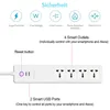 Smart Power Plugs Wifi Smart Power Strip 4 EU Outlet 16A Plug Socket With 2 USB Charging Port App Voice Control Work With Alexa Home HKD230727