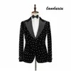 Abiti da uomo Blazer Uomo Nero Pois bianchi Veet Costume da uomo Homme Smoking da sposo Slim Fit Blazer da festa Landuxiu Drop Delivery Ap Dh7Jd