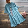 Ubrania etniczne vintage haft haft qipao koszulka bawełniana bawełniana lniana wierzchołka codzienne kobiety chiński styl narodowy długi luźne tang oriental