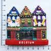 Fridge Magnets Belgium Ghent Landmark Building fridge magnets Tourism souvenir Painted Magnetic Refrigerator Stickers Collection Decoration 230727