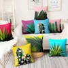 Cushion/Decorative Tropical Cactus Plant Printed Cushion Decorative Fresh Green case Home Decor Sofa Throw Almofadas Decorativa