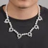 Hiphop kubik zirkon 666 pärlpärlor kedja halsband män rap smycken