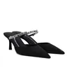 Scarpe eleganti Top Luxury Nima Sandali da donna Tacchi in PVC nero Stain Julie Lady Tacco a spillo Sandali gladiatore con taglio in cristallo EU35-40 Con scatola