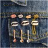 Andra konst och hantverk Övriga konst och hantverk Tea Time Coffee Bean Spoon Lapel Pin Brooch Denim Jacket Shirt Badge Gift for Lovers Inv LL