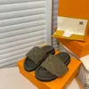 Designer Slippers Merk Dames Zwembad Kussen Muilezels Slides zwart Scuff platte sandalen Zonsondergang Gewatteerde riem aan de voorkant Mule Dames Mode Slide Maat Gemakkelijk te dragen Stijl 35-45