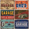 Dekorativa föremål Figurer Pappa Garage Metal Tin Signs Affisch Vintage Route 66 Car Tinplate Retro Plack Tire Shop Wall Art Decor 20x30cm 230727