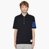 bonzero yarn-dibbon blue four bar bar polo shirt men and women's new new shore shore