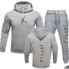 Men'S Tracksuits Sweatpants And Hoodie Set Tracksuit Men Hooded Sweatshirt Pants Plover Suit Casual Clothes Drop Delivery Apparel Me Dhbnq