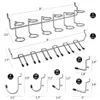 170-teiliges Stecktafel-Hakensortiment, Stecktafel-Zubehör-Set, Steckhaken mit Metallhaken, Set, Steckschlösser1266J