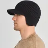 Beanie Kafatası Kapakları Erkekler Kış Örme Şapka Açık Bisiklet Koruma Sıcaklık ED KAPALI KAYNAK Moda Sunhat Bombacı Şapkaları 56 61cm 230726