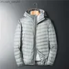 Męskie Parkas Parkas Down Parkas Men Thin New Jacket White Duck Ultralight Jackets 2021 Jesienne i zimowe ciepłe płaszcze Portable Z230731