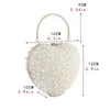 Borse da sera Perline Stile fatto a mano da donna Pochette da giorno Diamanti Borse da sposa per feste Borse da sera a forma di palla di perle 230727