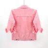 Women's Jackets Spring Summer Women Denim Jacket Tops Pink Color Solid Short Multicolor Feminino Three Quarter Sleeve Jean Size S5XL 230726