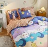 Bedding sets Cartoon Bedding Set Princess Girls Flounce Bed Linen Single Full Queen Size Duvet Cover Flat Sheet 2pc Pillowcases Kit B95E 230726