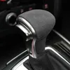Alcantara Suede Wrapping ABS Gear Shift Knob Cover för Audi A3 A4L A5 A6 A6L A7 Q5 Q5L Q7 S6 S7 Q2L TT TTRS RSQ3 RS3 RS4 RS5 RS6252N