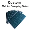 Stickers Decals Custom Nail Art Stamp Nail Stamping Template with Your OWN Designs 100Pcs/Design 230726