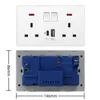 Smart Power Plugs White 18W Type-c Smart Fast Charging Wall Universal USB C Socket Uk 13A Dual socket with switch panel AC110-250V HKD230727