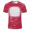 Sublimazione T-shirt bianca anteriore in poliestere sbiancato a maniche corte Tye Dye Tee Top per stampa a trasferimento termico fai-da-te Adulti Bambini Taglie j0728