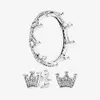 Sparkling Crown Ring and Earring sets Boîte d'origine pour Pandora 925 Silver Women Gift Bijoux d'été Anneaux de mariage Boucles d'oreilles wh321B