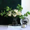 Decorative Flowers & Wreaths 1 PC Artificial Flower Silk King Protea Arrangement Emperor Decoration Party Home Table Fake White LL