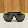 Óculos de sol superdimensionados Shield Wrap máscara lentes amarelas cinza para homens mulheres tons de verão óculos de sol proteção UV Óculos com caixa