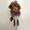 Zegary ścienne 1PC Drewniana kukułka ręcznie robiony tradycyjny dom do dekoracji