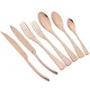 Ensembles de vaisselle 24 pièces ensemble de couverts Rose miroir vaisselle en acier inoxydable couteaux de dîner fourchette cuillère argenterie couverts de cuisine occidentale