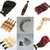 S 7A 100% Indian Remy Human Hair Extensions Weft Hår 50Gram 100Gram Bundle Alternativ 18 -22 Multiply Colors325f