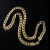 Mens 18k Yellow Gold GP 10mm Classic Curb Chain Solid Heavy Link Necklace 24 2813