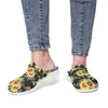 Diy custom shoes slippers mens womens black sunflower cool sneakers trainers 36-48