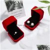Ювелирные коробки Square Ring Retail Box Jewellery Arging Holder Case Case Pured Packing для доставки упаковки Otmax