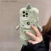 Obudowy telefonu komórkowego moda zima ciepłe miękkie puszyste pluszowe kreskówkowe obudowa telefoniczna na iPhone 13 12 11 Pro Max xr 7 8 plus xs Max Cute Furry Cover Z230728