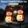 Trädgårdsdekorationer 1 2 4st jul snögubbe Solar Light Outdoor Waterproof LED Lamp Winter Lawn Decoration Yard Pathway Crossing Lights 230727