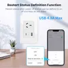 Wtyczki inteligentnych zasilania Wi -Fi Smart Tuya Argentyna Austriata Power Gniazdo ścienne USB Typ Pd 30W dla iPhone Au Plug Outlet Glass Panel Alexa Home HKD230727